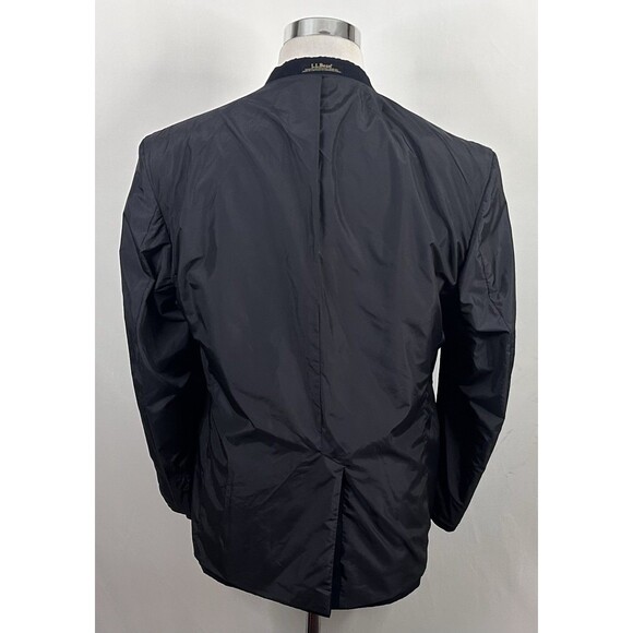 LL Bean 44R Blazer Navy Blue Gold Two Button Lined Vented Micro Polyester - Picture 7 of 7